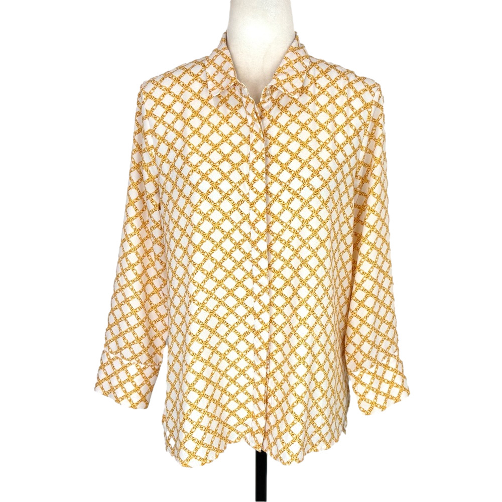 Sioni yellow braid motif shirt